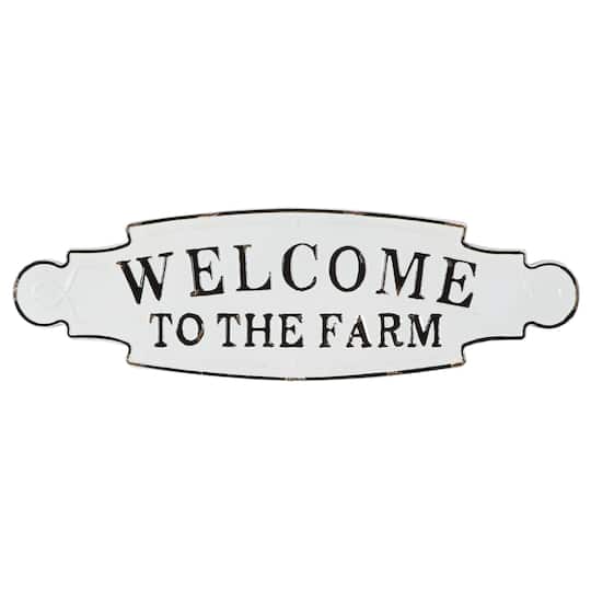 Black &#x26; White Welcome to the Farm Wall Sign